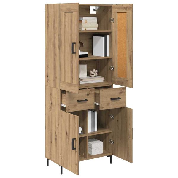 vidaXL Highboard med skuffe 2 pcs Artisan Egetr&aelig; Konstrueret tr&aelig;