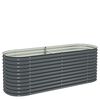 vidaXL forh&oslash;jet plantekasse 240x80x81 cm galvaniseret st&aring;l gr&aring;