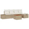vidaXL Havesofa Sæt med pude med opbevaring 6 pcs Beige polyrattan