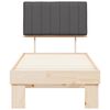 vidaXL Sengestel med Polstret Hovedgavl M&oslash;rkegr&aring; 80 x 200 cm