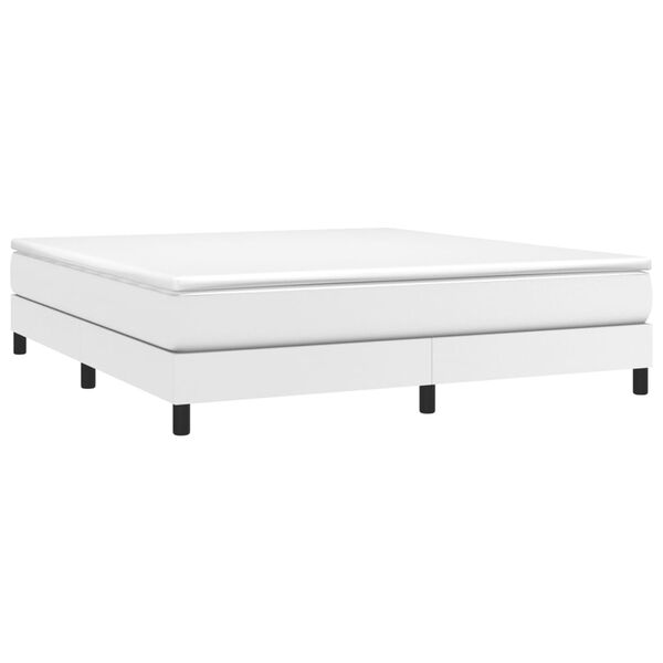 vidaXL Boxspring sengeramme 160x200 cm kunstlæder hvid