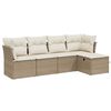vidaXL sofas&aelig;t til haven 5 dele med hynder polyrattan beige