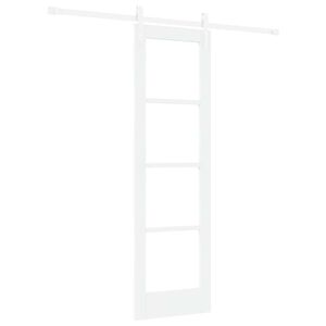 vidaXL Skyded&oslash;r ORKDAL Hvid 61 x 198,5 cm Massivt fyrretr&aelig; og glas