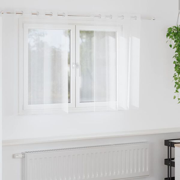 vidaXL Voile Gardin med gardiner 2 pcs Hvid 140 x 140 cm Polyester
