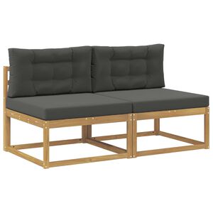 vidaXL 2 Stk Udend&oslash;rs Mellem Sofa Polyester Hvid