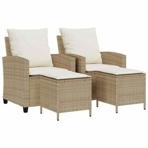 vidaXL sofas&aelig;t til haven 4 dele med hynder polyrattan beige