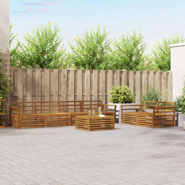 vidaXL Udend&oslash;rs sofagruppe 7 pcs Naturfarvet Massivt Akacietr&aelig;