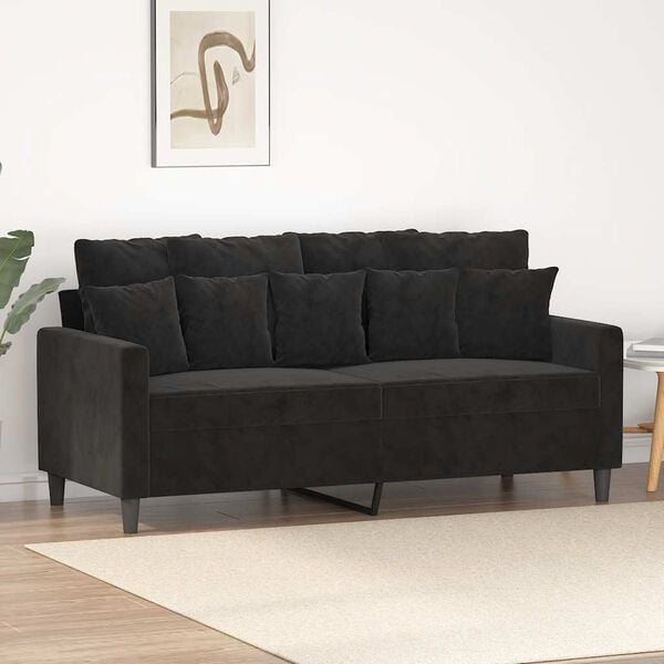 vidaXL 2-personers sofa 140 cm fl&oslash;jl sort