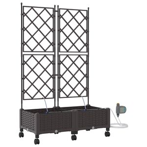 vidaXL Havekrukke med vanding og hjul 2 stk. Brun 80 x 40 x 132 cm PP
