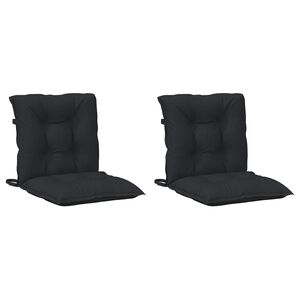 vidaXL Lavrygget Stolepuder S&aelig;t 2 pcs Melange Sort 100 x 50 x 7 cm