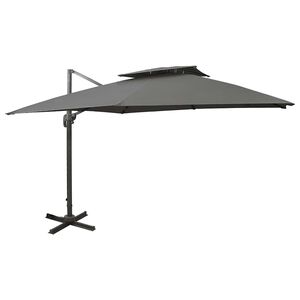 vidaXL h&aelig;ngeparasol med dobbelt top 300x300 cm antracitgr&aring;