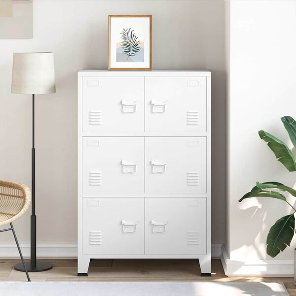 vidaXL industrielt opbevaringsskab 75x40x115 cm stål hvid