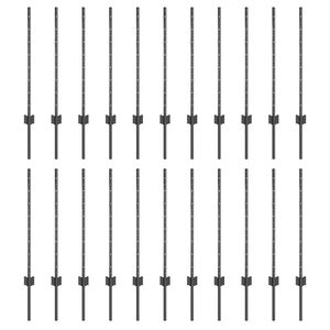 vidaXL Einbetonierter Zaunpfosten 22 stk. Gr&aring; 120 cm