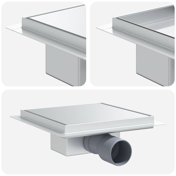 vidaXL 2 i 1 bruserafl&oslash;b S&oslash;lv 20 x 20 cm Rustfrit St&aring;l 304