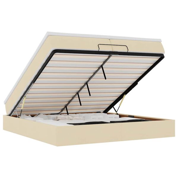 vidaXL osmannisk sengeramme med madrasser 200x200 cm stof cremefarvet