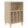 vidaXL Pladespiller Stativ Sonoma-eg 47 x 39,5 x 74,5 cm