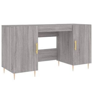vidaXL skrivebord 140x50x75 cm konstrueret tr&aelig; gr&aring; sonoma-eg