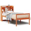 vidaXL seng med reol uden madras 75x190 cm massivt fyrretr&aelig; gyldenbrun