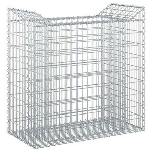vidaXL Gabion h&oslash;jbed S&oslash;lv 50 x 100 x 100 cm Galvaniseret st&aring;l