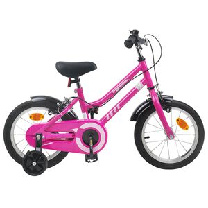 vidaXL B&oslash;rnecykel 12 tommer til 2-4 &aring;r gamle Pink Sort
