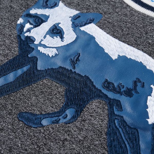 Sweatshirt til b&oslash;rn str. 128 bl&aring;meleret