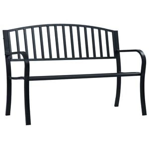 vidaXL haveb&aelig;nk 125 cm st&aring;l sort