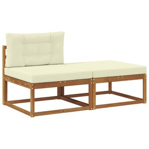 vidaXL Sektionel sofa enheder med pude 2 Stk Naturfarvet