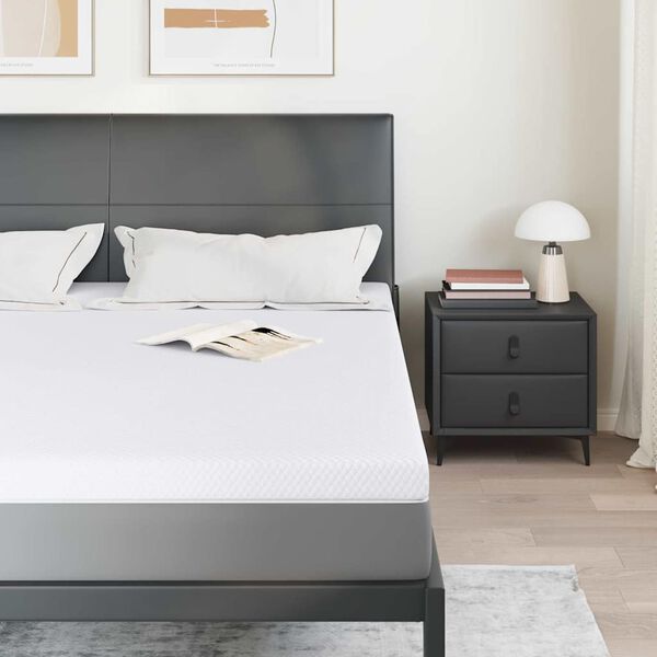 vidaXL Madras topper Hvid 200 x 200 cm Jacquard Stof