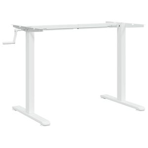 vidaXL stel til st&aring;-skrivebord (94-135)x60x(70-114) cm st&aring;l hvid