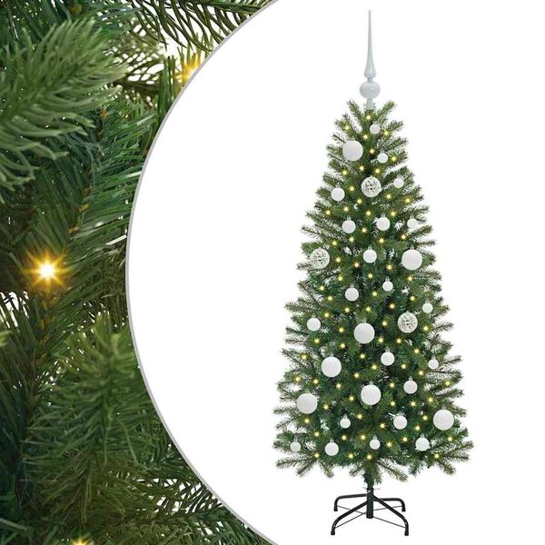 vidaXL Kunstigt juletr&aelig; med 150 LED'er Gr&oslash;n 120 cm PE og PVC