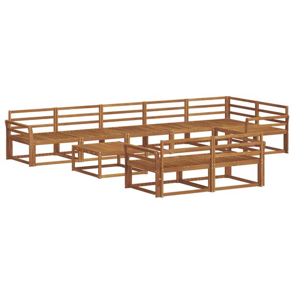 vidaXL Udend&oslash;rs sofagruppe 9 pcs Naturfarvet Massivt Akacietr&aelig;