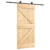 vidaXL Skyded&oslash;r Naturfarvet og sort 95 x 210 cm Massivt Fyrretr&aelig;