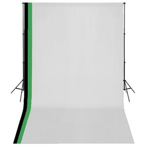 vidaXL studieudstyr 3 fotobaggrunde i bomuld justerbart stel 3 x 5 m