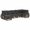 vidaXL Havesofa S&aelig;t 7 stk. Gr&aring; og M&oslash;rkegr&aring; polyrattan