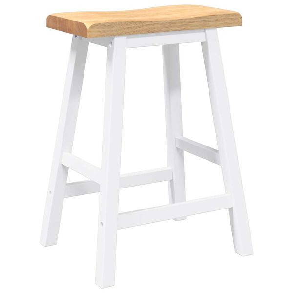 vidaXL barstole 2 stk. massivt gummitræ hvid