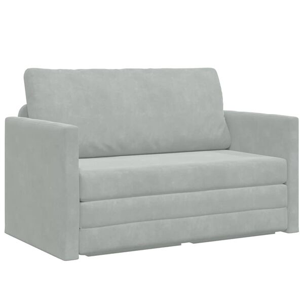 vidaXL Sovesofa Lysegrå 124 x 204 x 61 cm Fløjl