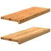 vidaXL vindueskarme 2 stk lysebrun 70x30x2 cm massivt egetr&aelig;