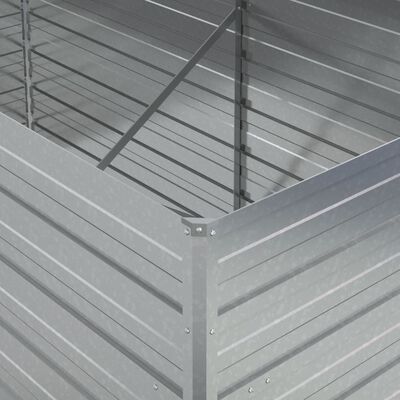 vidaXL højbed 160x80x77 cm galvaniseret stål sølvfarvet