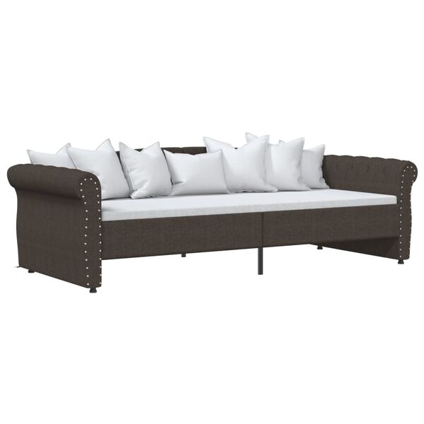 vidaXL daybed med USB 90x200 cm stof m&oslash;rkebrun