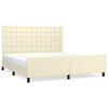 vidaXL sengeramme med sengegavl 180x200 cm kunstl&aelig;der cremefarvet