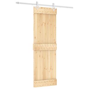 vidaXL Skyded&oslash;r Natur og hvid 70 x 210 cm Massivt Fyrretr&aelig;