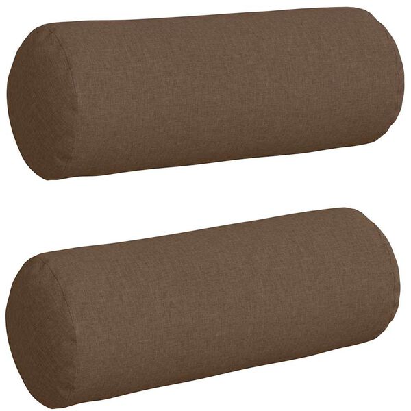 vidaXL Bolsterpuder 2 pcs Brun &Oslash; 25 x 70 cm Stof
