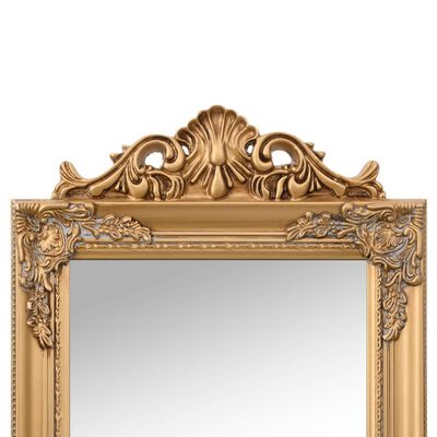 vidaXL fritstående spejl 40x160 cm guldfarvet