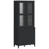 vidaXL vitrineskab VIKEN 80x40x190 cm massivt fyrretr&aelig; sort