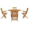 vidaXL Have Spisebordssæt 5 pcs Brun Massiv Teaktræ