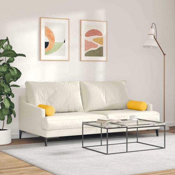 vidaXL Bolsterpuder 2 pcs Lys Gul Ø 15 x 40 cm Velourstof