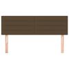 vidaXL sengegavle 144x5x78/88 cm stof m&oslash;rkebrun