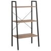 vidaXL stigereol med 3 hylder 56x35x108 cm m&oslash;rkebrun og sort