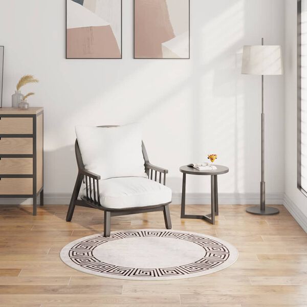 vidaXL gulvt&aelig;ppe &phi;120 skridsikkert og vaskbart Lys beige