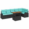 vidaXL Havesofa S&aelig;t 7 stk. Sort Poly rattan